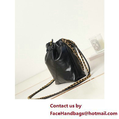 Chanel Shiny Calfskin  &  Gold-Tone Metal CHANEL 22 Mini Handbag AS3980 Black